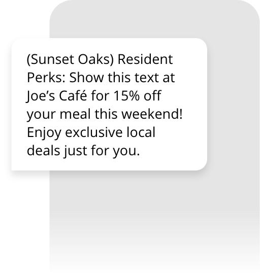 Residential Perks Text Message