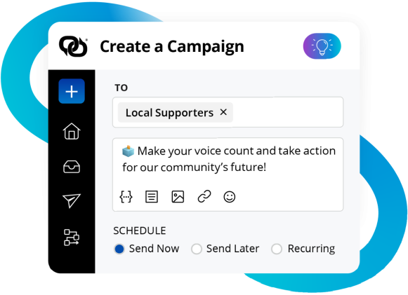 engage connect and call to action all through text