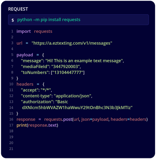 create a message code