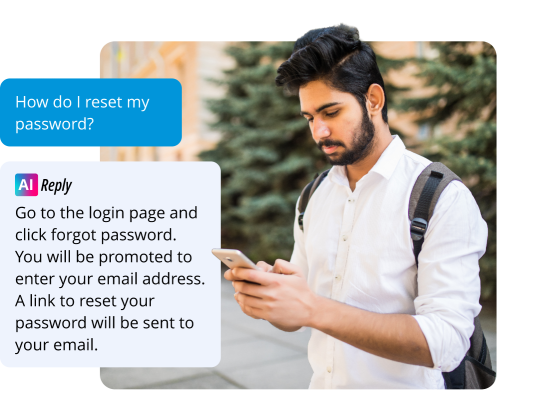 Faqs with texting and ai-reply